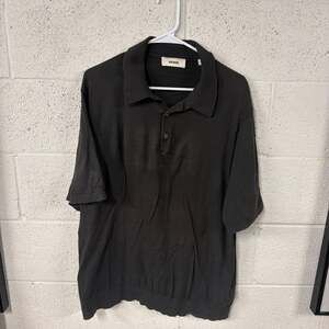 Buck Mason Cotton Knit Polo in Black